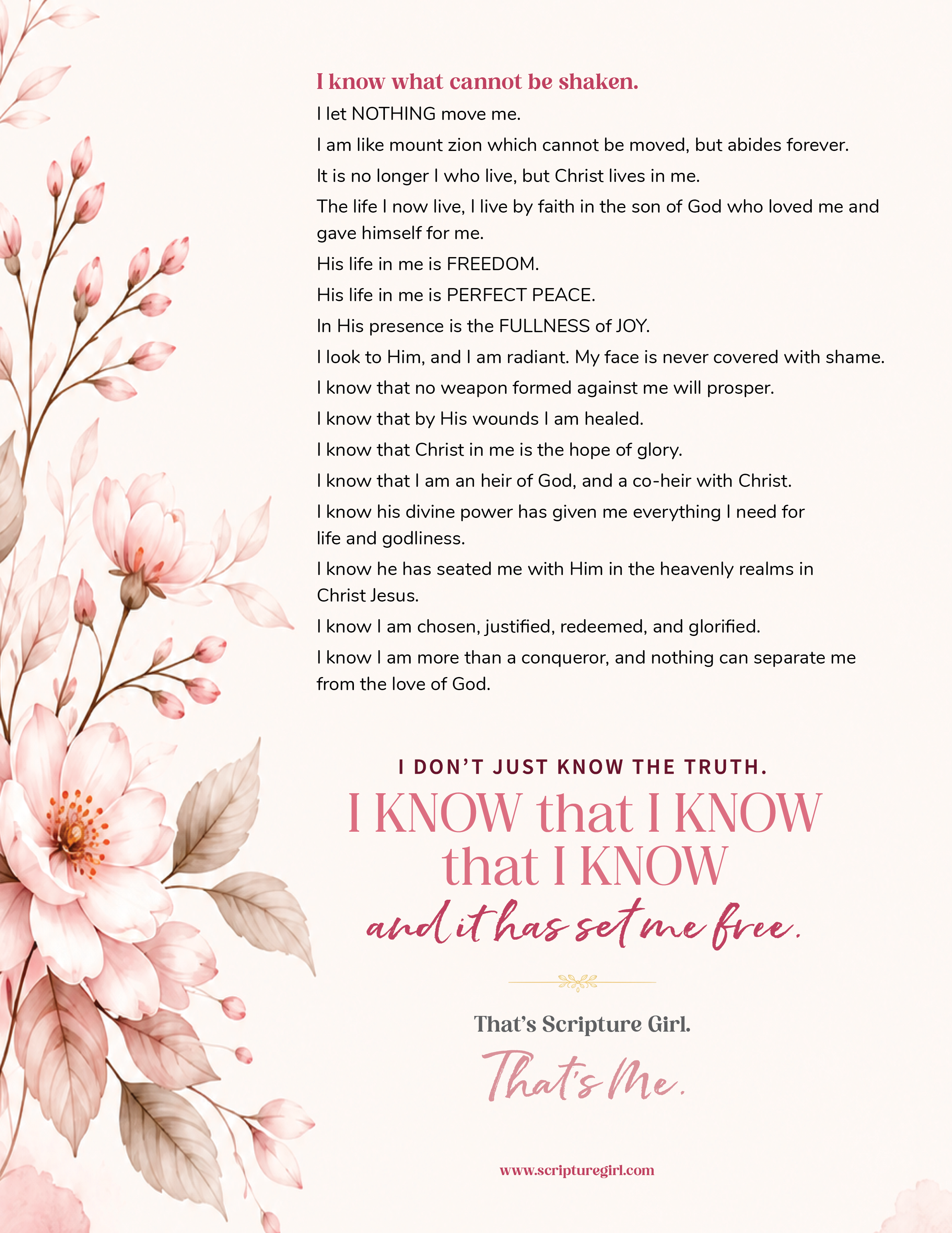 Scripture Girl Declaration