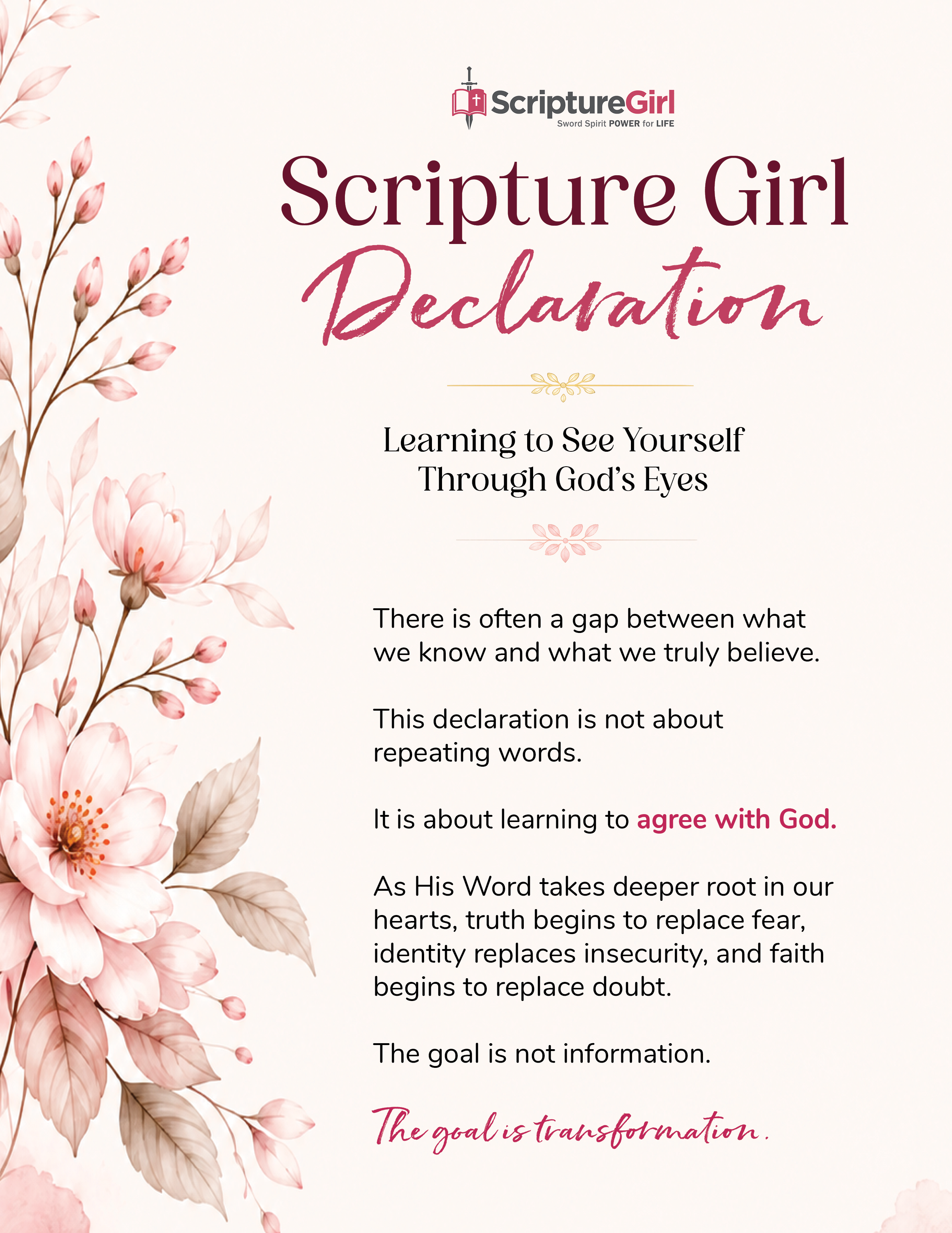 Scripture Girl Declaration